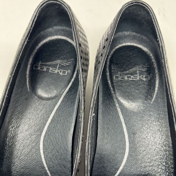 Dansko Olivia Slip On Shimmer Polka Dot Flats Loafers Black EU 37 Women’s Size 7 - Picture 9 of 11